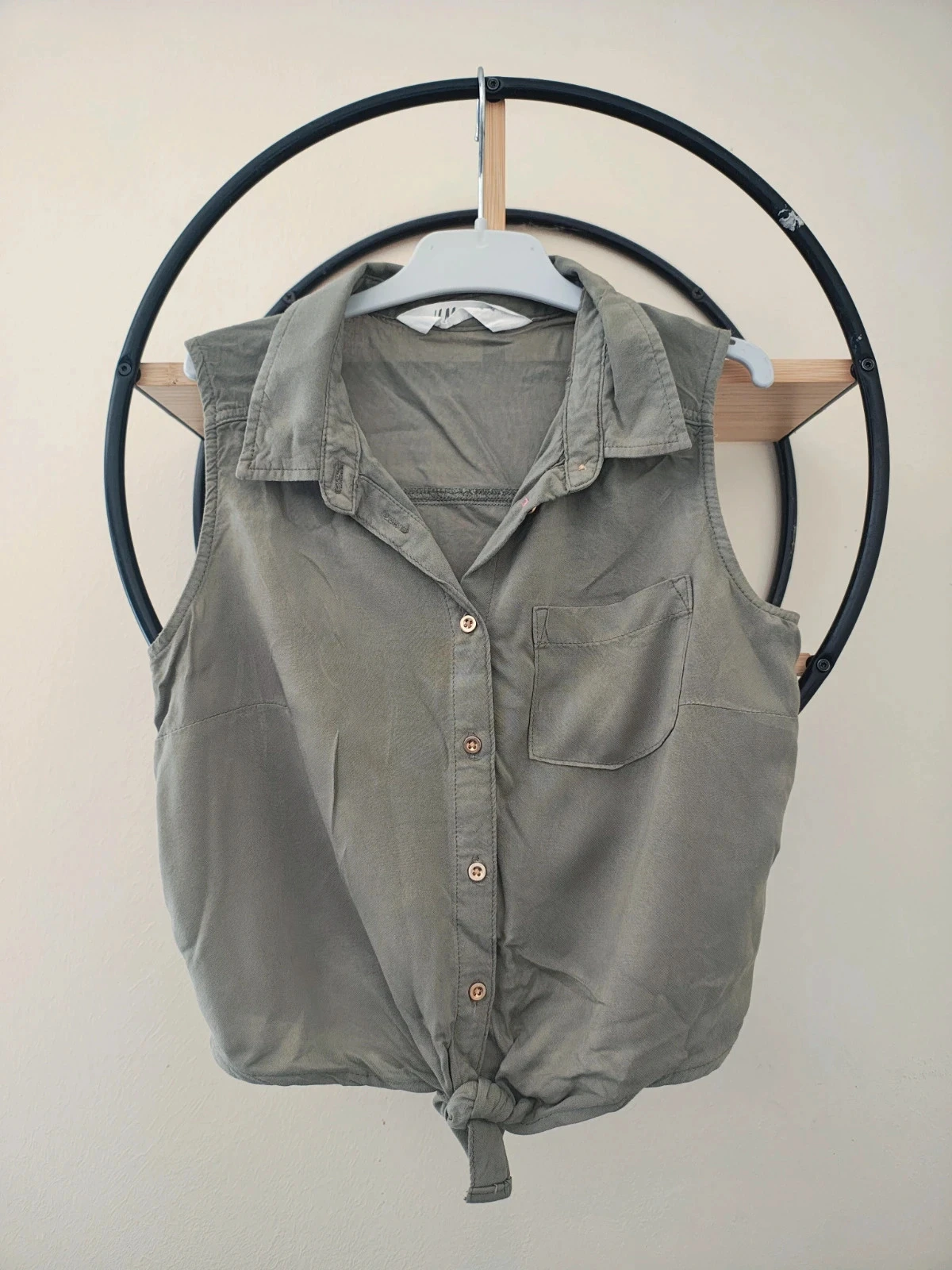 9 10 ans chemise été h&m kaki